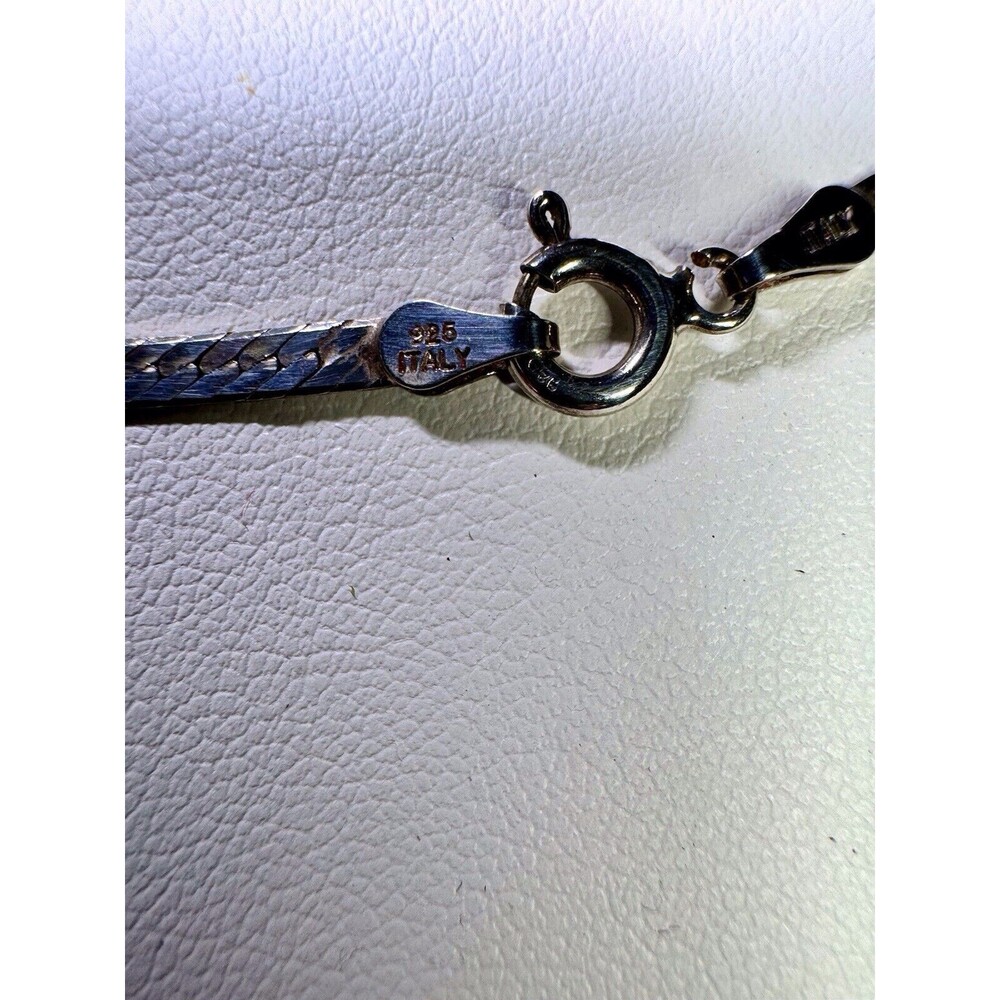 Sterling Silver Necklace 925 Made In Italy 18 Inch - Picture 5 of 8